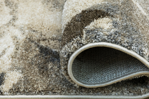 Dywan Kandy N040A l.beige/m.beig Szary Beżowy Kwiaty Grafit Fryz