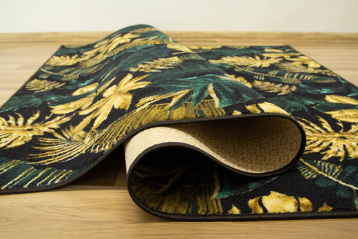 Dywan w Liście Palmy Monstera Gold Green