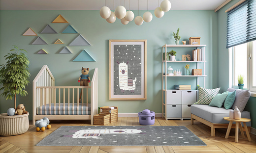 Dywan Dziecięcy Lima C261A l.grey/cream Szary Krem Lama