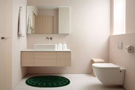 Dywanik Łazienkowy Antypoślizgowy Ocean Butelkowa Zieleń Owalny