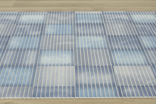 Mata Łazienkowa Softy-tex 843 niebieska kratka szerokość 65 cm