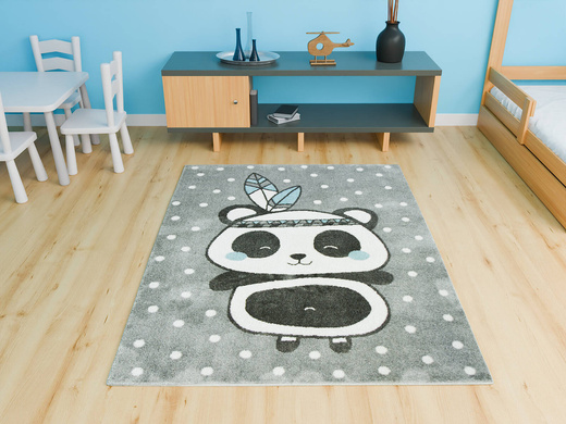 Dywan Dziecięcy Lima 9371A l.grey/blue Szary Turkus Panda Indianin