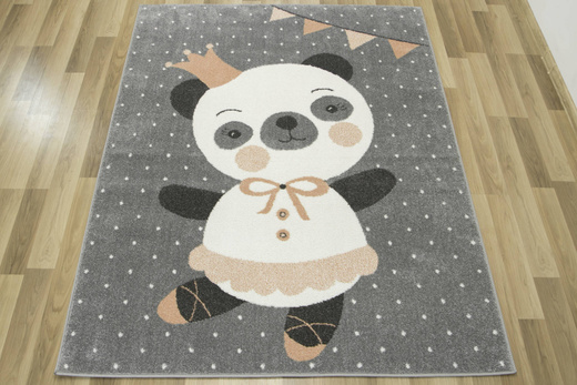Dywan Dziecięcy Lima C883A l.grey/cream Różowy Szary Baletnica Panda