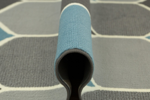 Dywan LUNA 503833/95812 grey/bl koniczyna niebiesko-szara