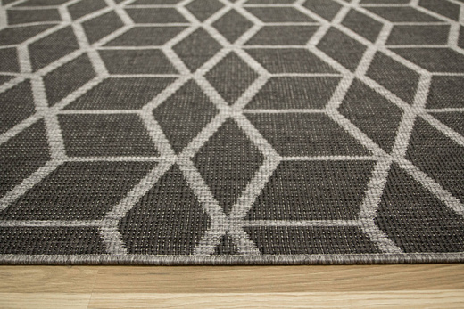 Dywan Dwustronny Sznurkowy Brussels 205178/11020 night Night Antracyt Szary Romby Outdoor