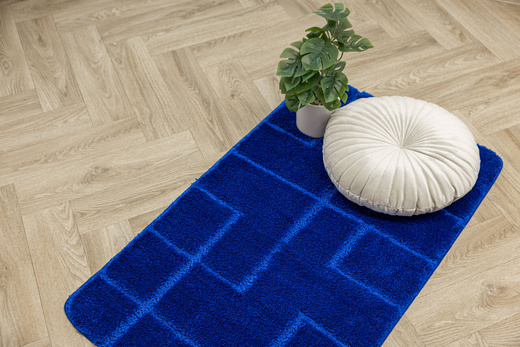 Dywanik Łazienkowy Antypoślizgowy Inez Blue Niebieski Geometria