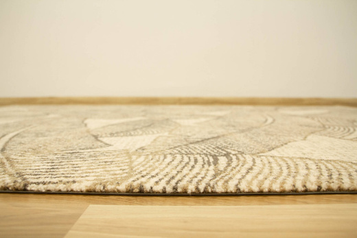 Wełniany Dywan Tempo Natural-B Feath Krem Beż Liście