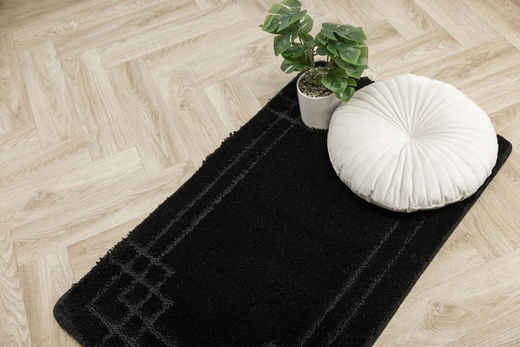 Dywanik Łazienkowy Antypoślizgowy Sego Black Czarny Prostokąty Mozaika