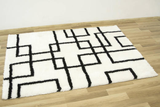 Dywan Boho 616 cream/black Krem Czerń Linie