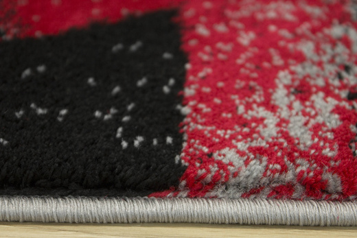 Dywan Victoria B885A d.grey/red Trójkąty Czerwień Szary Przecierany