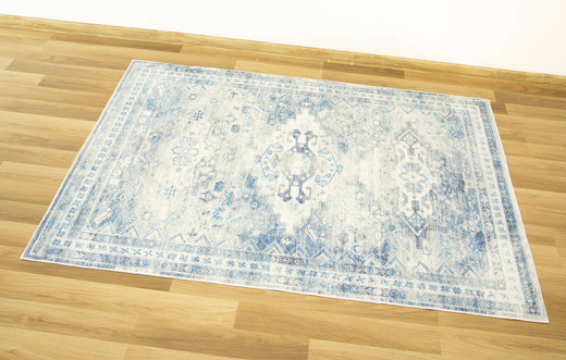 Dywan Summer Klasyk Blue Niebieski Krem Romby Ornament