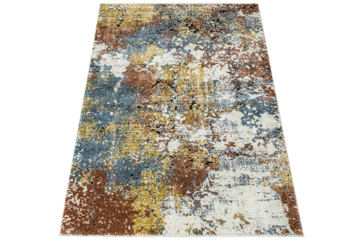 Dywan Bosa 8621A cream/somon Kremowy Miedziany Niebieski Abstrakcja