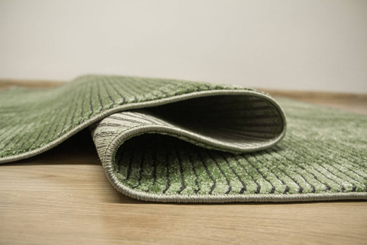 Dywan Teno QP044 Dark Green Paski Przecierany Marmur