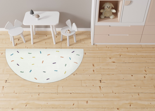 Dywan Półokrągły Dziecięcy Lima M039A cream/blue Krem Kreski