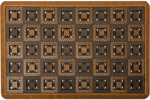 Wycieraczka gumowa kolor M44 ażurowa kwadraty brąz