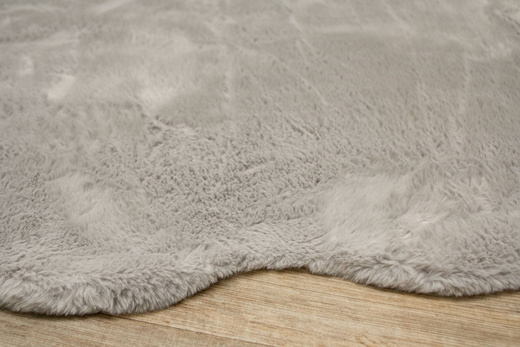 Sztuczna Skóra Szary Dywanik Shaggy Rabbit