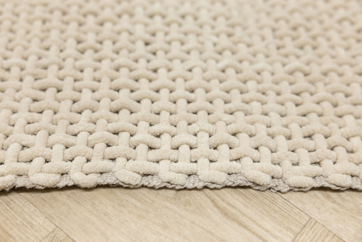 Bawełniany Dywanik Chodniczek Moko Beż Gruby Splot