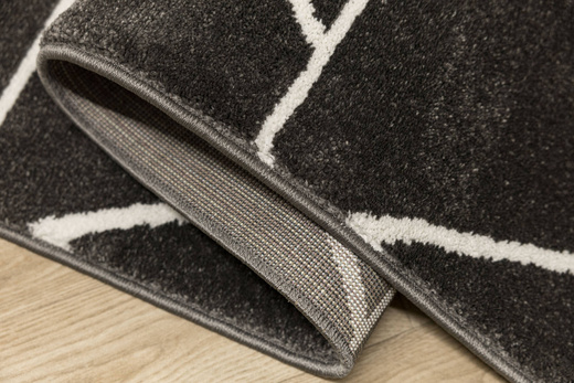 Chodnik Lima C877A Ciemny Szary Krem Trójkąty szerokość 80 cm