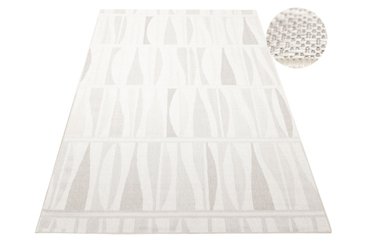 Dywan Sznurkowy Haga 04726A l.grey/cream Krem Beż Szary Fale Outdoor
