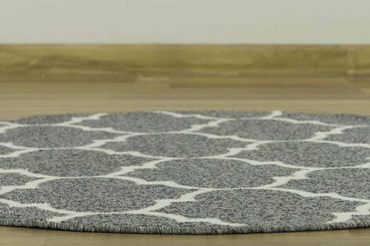 Antypoślizgowy Dywan okrągły Clover jasny szary koniczyna marokańska