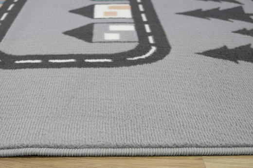 Dywan Kids 534451/95844 mouse Szary Niebieski Różowy Ulice Domki