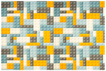 Wykładzina Dziecięca Klocki Orange szerokość 2 m