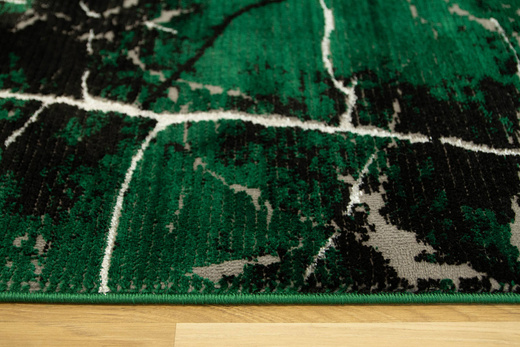 Dywan Diamond K8716Z Green Butelkowa Zieleń Srebrny Marmur