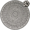 Okrągły Dwustronny Dywan Sznurkowy Brussels 205334/10110 Night Antracyt Krem Rozeta Mandala Outdoor