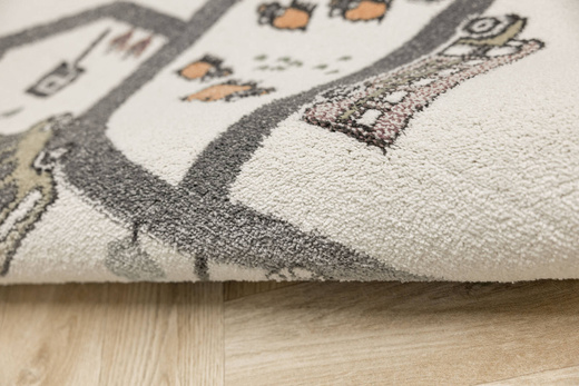 Wykładzina Dziecięca Lima 9376A cream/l.grey Uliczki Kremowe szerokość 4 m