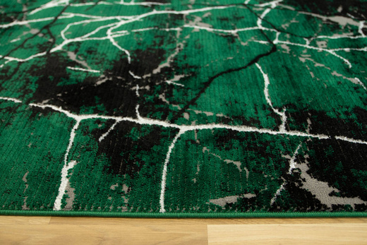Dywan Diamond K8716Z Green Butelkowa Zieleń Srebrny Marmur