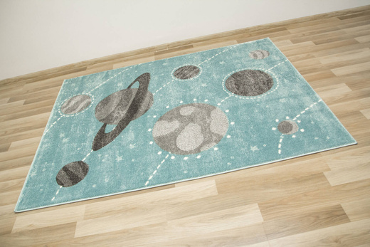 Dywan Lima F495A blue/l.grey Pastelowy Niebieski Szary Planety