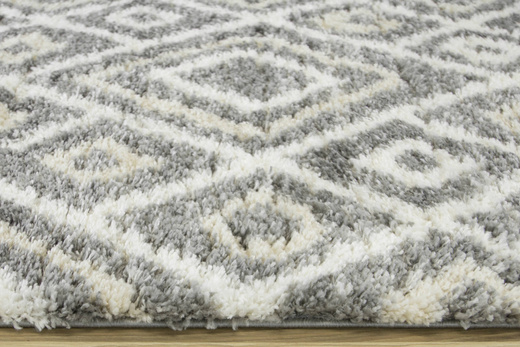 Puszysty Dywan Pulpy Shaggy A526C d.grey/cream Szary Krem Beż Romby
