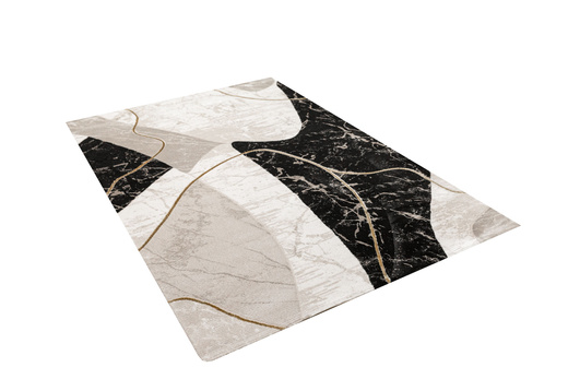 Dywan Kashmir KR205S Black/Vizon Marmur Czarny Złoty