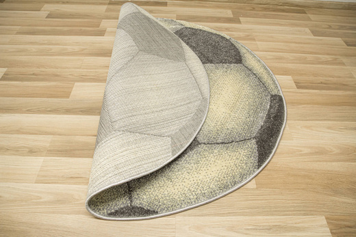 Okrągły Dywan Lima G758A l.grey/yellow Piłka Football Grafit Żółty Melanż