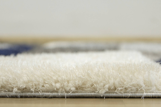 Dywan Shaggy California P477A anthracite/blu Trójkaty Krem Szary Niebieski