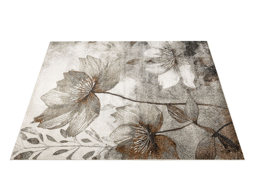Dywan Ponte N879A l.grey/beige Brąz Szary Kwiaty