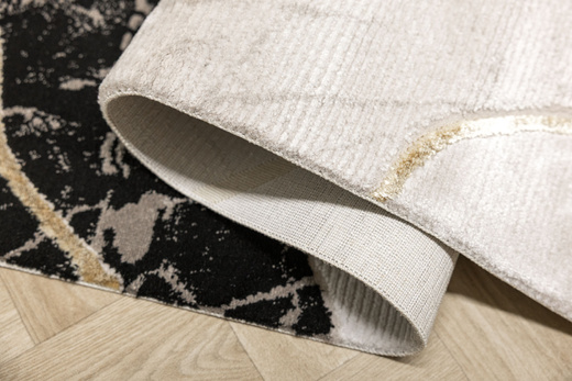 Dywan Kashmir KR205S Black/Vizon Marmur Czarny Złoty