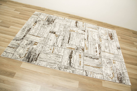 Dywan Modena 5309 bone/d.brown Krem Szary Złoty Przeciecierany Tynk