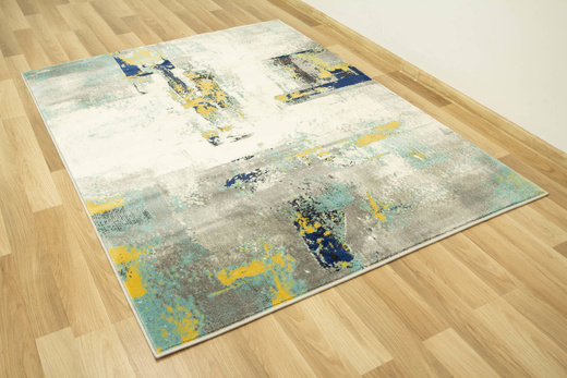 Dywan Victoria 7663A cream/blue Abstrakcyjny Krem Niebieski Żółty