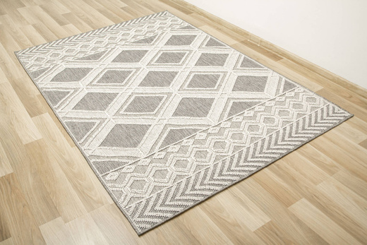 Dywan Pętelkowy Panorama 8321 l.grey/d.grey Szary Krem Romby