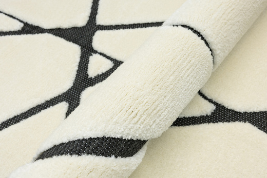 Dywan Shaggy Lula Soft IM85A Black/Bone Trójkąty Krem Czarny