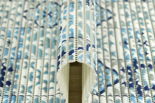 Mata Łazienkowa Softy-tex 828 patchwork niebieski szerokość 65 cm