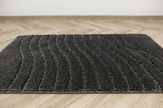 Dywanik Łazienkowy Antypoślizgowy Sara Dark Grey Ciemny Szary Fale