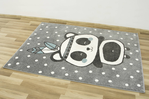 Dywan Dziecięcy Lima 9371A l.grey/blue Szary Turkus Panda Indianin