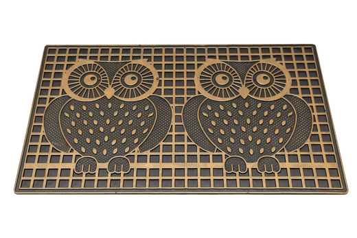 Wycieraczka gumowa kolor M45 antypoślizgowa złota czarna sowy