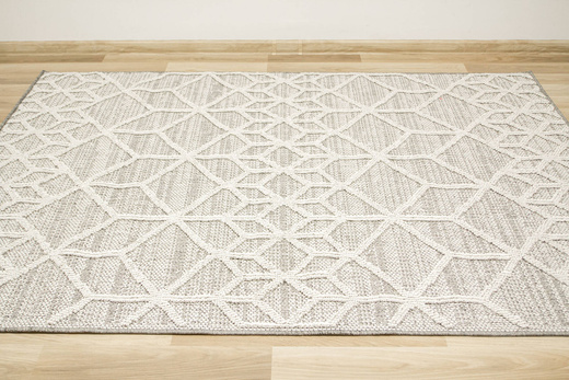 Dywan Pętelkowy Panorama 8432 l.grey/d.grey Szary Krem Romby Cubes