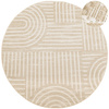 Okrągły Dywan Sznurkowy Haga 03606E cream/vizon Krem Beż Geometria Outdoor