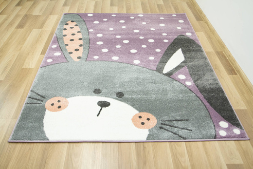 Dywan Dziecięcy Lima 1316C lila/l.grey Fiolet Szary Króliczek