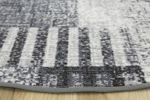 Antypoślizgowy Okrągły Dywan Essenza Szary