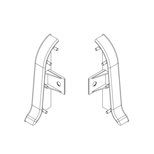 Zakończenia zaślepka prawa i lewa do listwy przypodłogowej Premium Cezar 237 Dąb Sonoma ciemny Mat